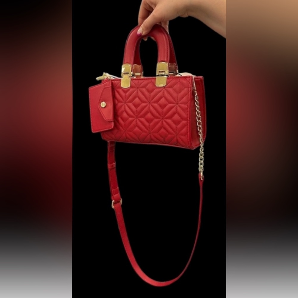 Steve Madden Chevy Red Bevelyn Satchel Crossbody Bag